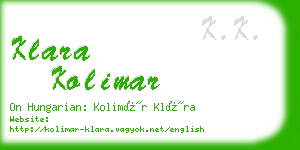 klara kolimar business card